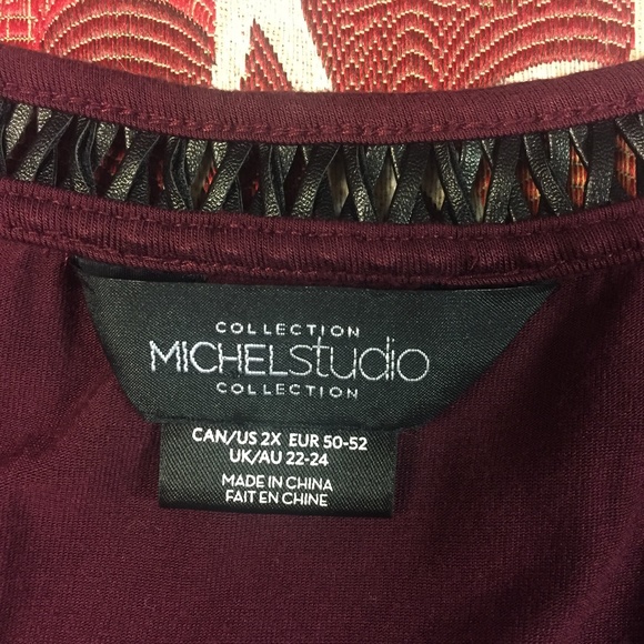Michelstudio Women's Shirt, Bordeaux red, size 2X - Picture 6 of 8